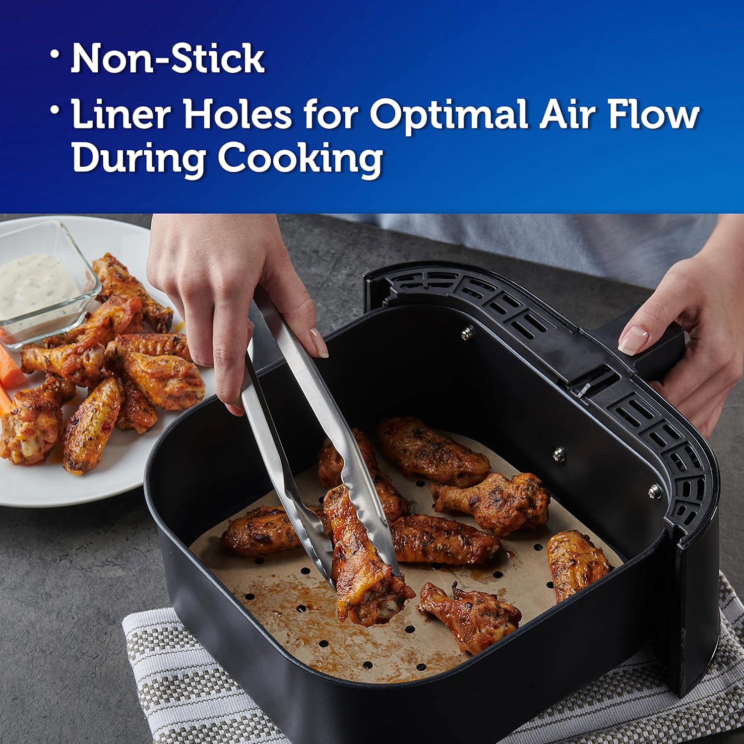 Reynolds Kitchens Air Fryer Liners Disposable, Unbleached Parchment Paper