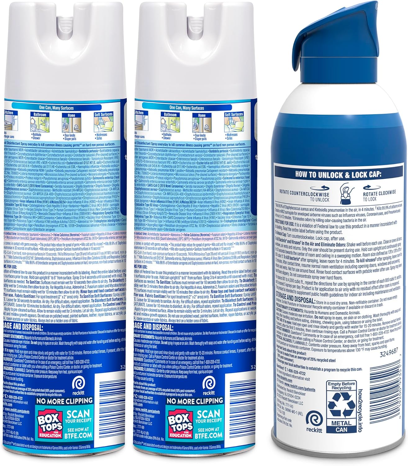 Lysol Bundle containing x2 Lysol Disinfectant Spray for Hard and Soft