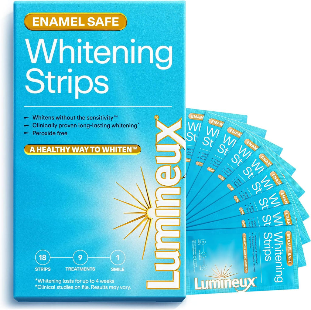Lumineux Teeth Whitening Strips Kit - 9 Treatments (1 Month) - Peroxide Free