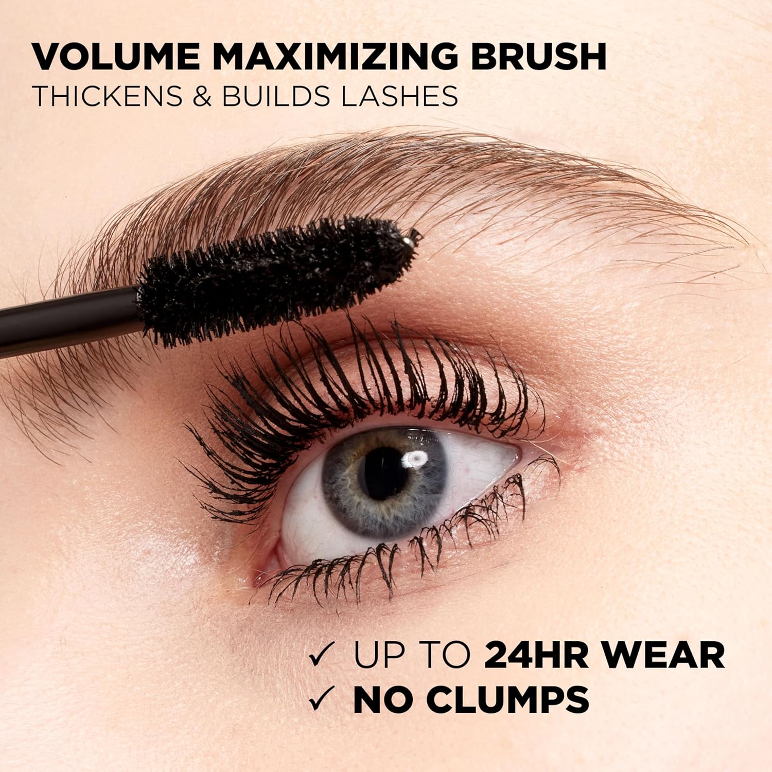 L‰۪Oreal Paris Original Voluminous Mascara, Building Mascara Volume and Length Formula, Washable, Blackest Black, 0.26 Fl Oz., 1 Count