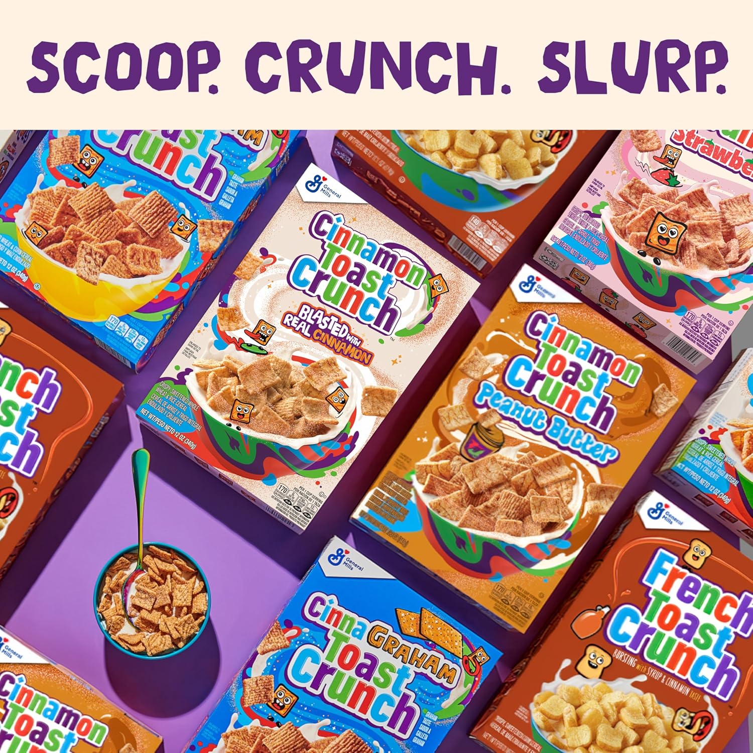 Cinnamon Toast Crunch Breakfast Cereal, Crispy Cinnamon Cereal, Mega Size, 27