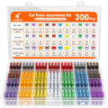JOREST 300Pcs Car Fuse Assortment Kit, 160 Mini Blade Fuses Automotive + 90