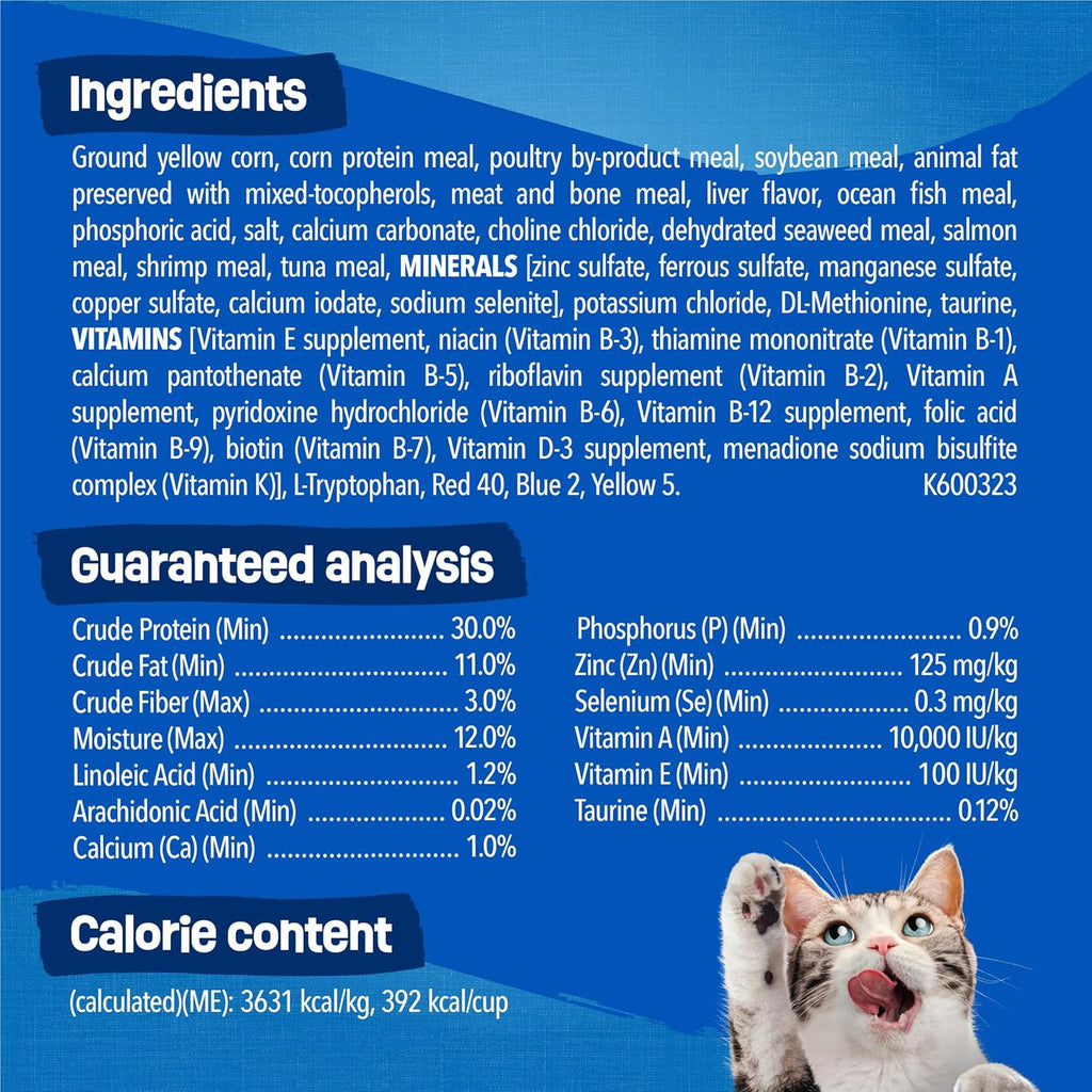 Purina Friskies Dry Cat Food Seafood Sensations With Salmon, Tuna, and Shrimp