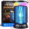Solar Bug Zapper Outdoor, Mosquito Zapper with Rechargeable Bug Zapper Design, Solar & USB Charging, 6000mah Battery, Auto on Off Sensor, Waterproof for Patio Backyard Garden Camping